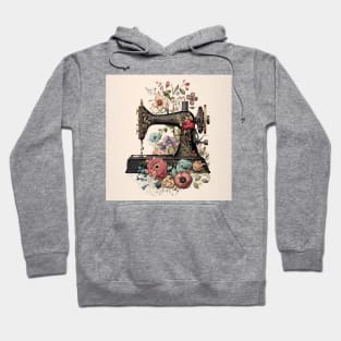 Vintage Sewing Machine with Flowers - No.2 Hoodie